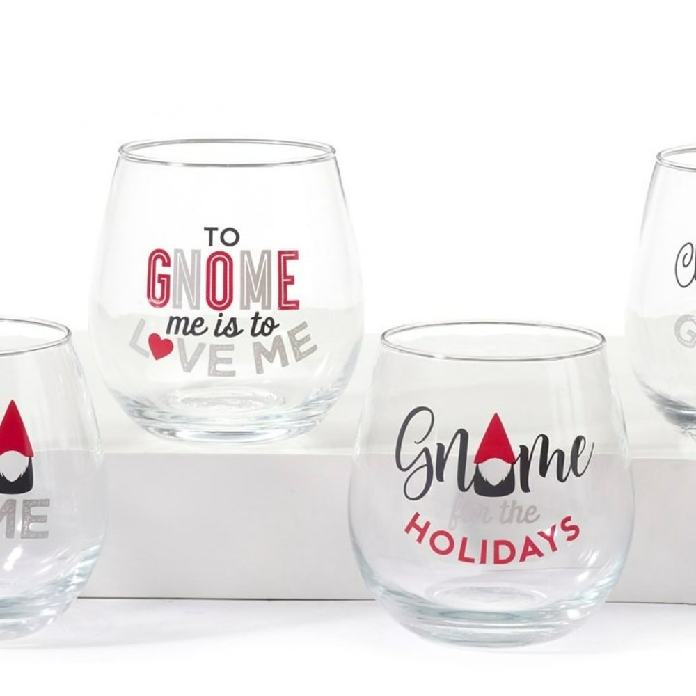 Gnome Wine Glasses - 4 Pack